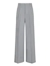 Shop Tagliatore Vertical Striped Grey Trousers With Front Zip Closure