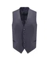 Tagliatore Virgin Wool Vest In Blue