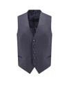 Tagliatore Virgin Wool Vest In Blue