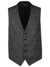 Tagliatore Man Vest Midnight Blue Size 42 Polyester In Nero