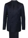 Tagliatore Vesuvio Double-breasted Wool Suit In Blue