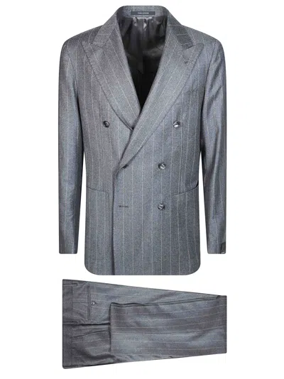 Tagliatore Vesuvio Dp Wide-stripe Suit In Blue