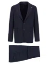 Tagliatore Fitted Single-breasted Suit In Blue