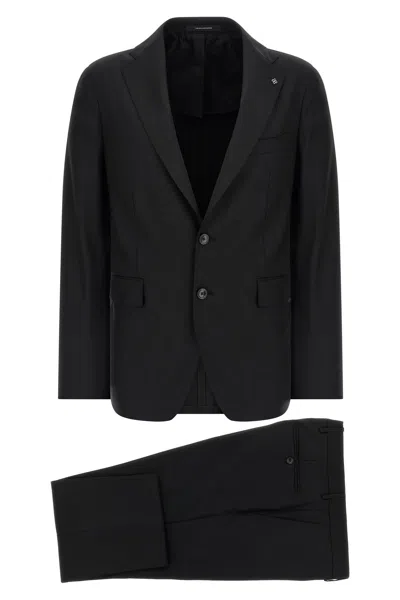 Tagliatore Virgin-wool Tailored Suit In Black