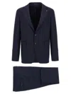 Tagliatore Fitted Single-breasted Suit In Blue