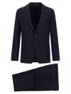 Tagliatore Notch Lapel Single Breasted Suit Dress In Blue