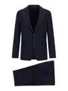 Tagliatore Notch Lapel Single Breasted Suit Dress In Blue