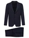 Tagliatore Notch Lapel Single Breasted Suit Dress In Blue