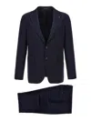 Tagliatore Notch Lapel Single Breasted Suit Dress In Blue