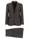 Tagliatore Micro Houndstooth Pattern Wool Suit With Blazer And Tailored Pants In Gray