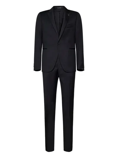 Tagliatore Vesuvio Single-breasted Suit In Black