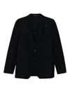 Tagliatore Single-breasted Virgin Wool Blazer In Black