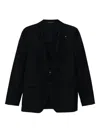 Tagliatore Single-breasted Virgin Wool Blazer In Blue