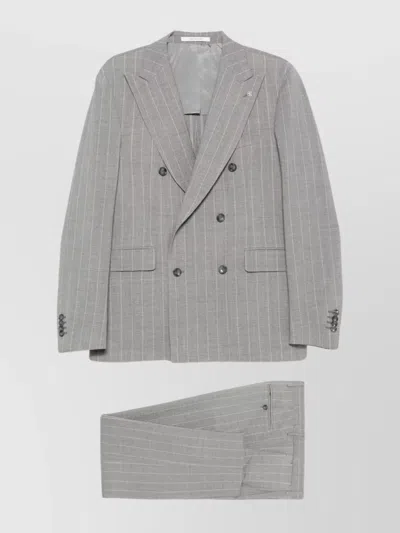 Tagliatore Vesuvio Suit With Double-breasted Design And Chest Pocket In Grey
