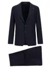 Tagliatore Notch Lapel Single Breasted Suit Dress In Blue