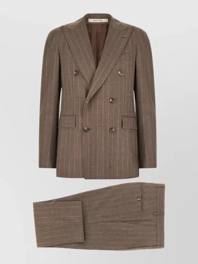 Tagliatore Vesuvio Tailored Suit Jacket And Trousers In Brown