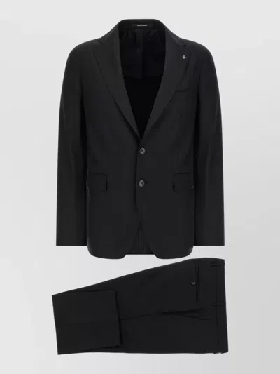 Tagliatore Vesuvio Tailored Suit Jacket Belt Loops In Black