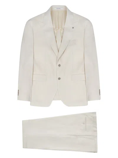 Tagliatore Vesuvio Two-piece Tailored Linen Suit In Multi