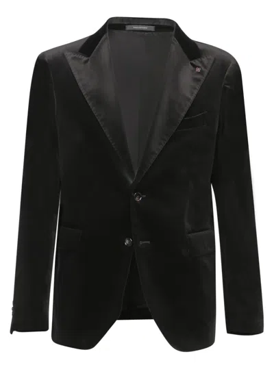 TAGLIATORE VESUVIO VELVET JACKET IN BLACK