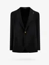 Tagliatore Black Jacket With Classic Revers And Logo Pin In Kashmir Man In Black