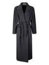 Tagliatore Virgin Wool And Cashmere Coat In Black
