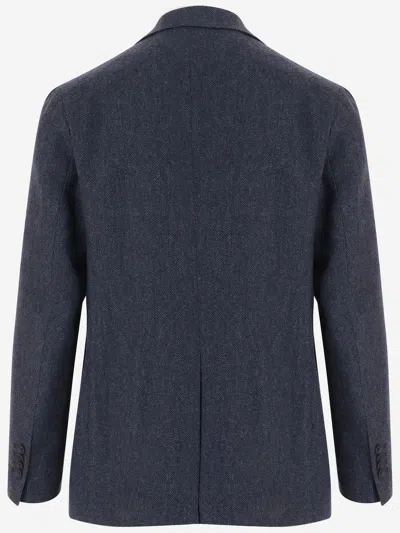 Tagliatore Virgin Wool And Cashmere Jacket In Blue