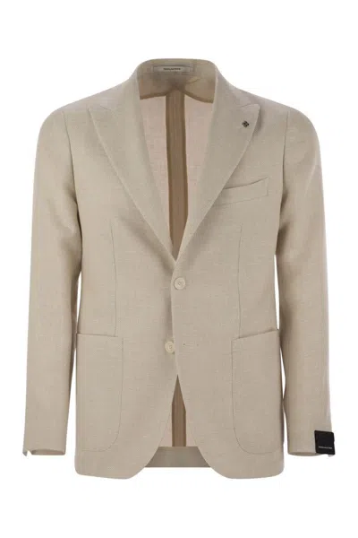 TAGLIATORE TAGLIATORE VIRGIN WOOL AND LINEN JACKET