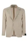 Tagliatore Men's Virgin Wool And Linen Jacket In Beige