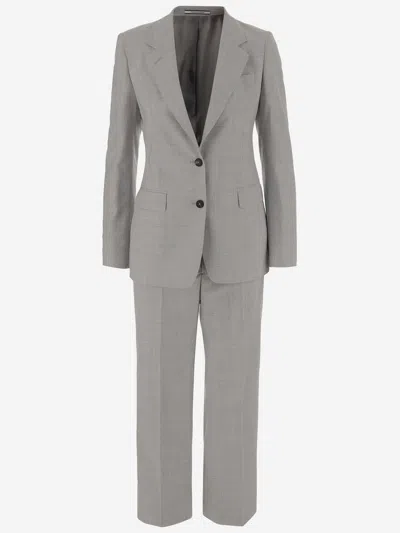 Tagliatore Virgin Wool And Silk Complete In Grey