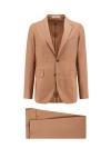 TAGLIATORE VIRGIN WOOL AND SILK SUIT WITH ICONIC METAL DETAIL