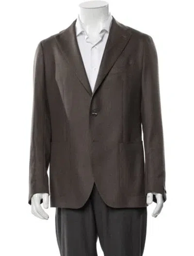 Pre-owned Tagliatore Virgin Wool Blazer In Brown