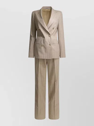 Tagliatore Virgin Wool Blazer Double Breasted Tailoring In Brown