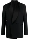 Tagliatore Virgin-wool Double-breasted Blazer In Black