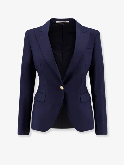 Tagliatore Virgin Wool Blend Blazer In Blue