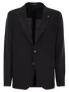 Tagliatore Virgin Wool Blend Jacket In Black