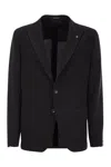 Tagliatore Virgin Wool Blend Jacket In Black