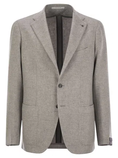 Tagliatore Virgin Wool Blend Jacket In Gray