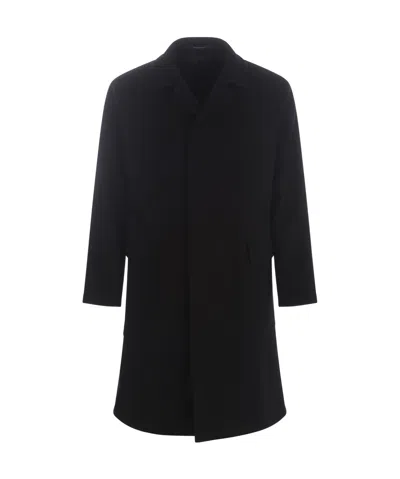 Tagliatore Virgin Wool-blend Single-breasted Coat In Black