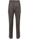 Tagliatore Virgin Wool Cargo Pants In Brown
