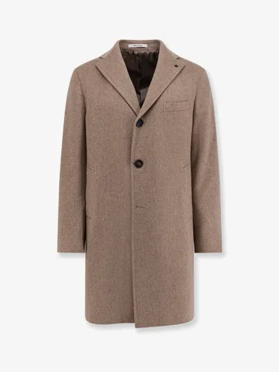 Tagliatore Virgin Wool Coat In Brown