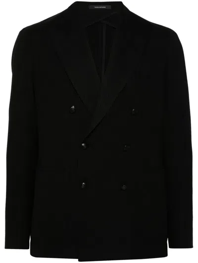 Tagliatore Virgin-wool Double-breasted Blazer In Black