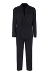Tagliatore Virgin Wool Double Breasted Suit In Blue
