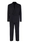 Tagliatore Virgin Wool Double Breasted Suit In Blue