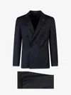 Tagliatore Black Double-breasted Tuxedo Suit With Covered Buttons