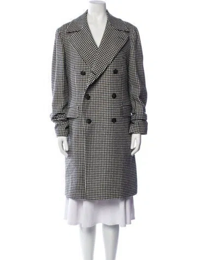 Pre-owned Tagliatore Virgin Wool Houndstooth Print Coat In Multicolor