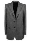 Tagliatore Notch Lapel Wool Jacket With Long Sleeves In Gray