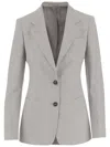 Tagliatore Wool And Silk Single-breasted Jacket In Grey