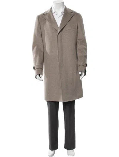 Pre-owned Tagliatore Virgin Wool Overcoat In Neutral