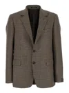 Tagliatore Dark Beige Single-breasted Jacket With Check Motif