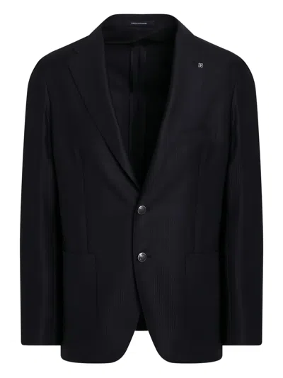Tagliatore Virgin Wool Single-breasted Blazer In Black